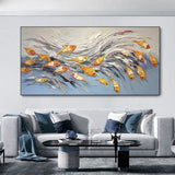 Handmade Oil Painting Canvas Wall Art Decoration Animal A Group Of Cheerful Little Fish Home Living Room Decor Rolled Frameless Unstretched Painting