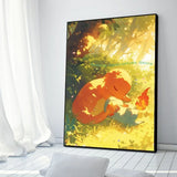 Anime Figures Hd Charizard Bulbasaur Squirtle Charmander Artwork Poster Canvas Painting Wall Art Home Room Decor