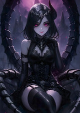 Fantasy Magical World Gothic Cool and Cute Character Aesthetics Anime Girl Canvas Painting Art for Wall Manga Game Room Decor