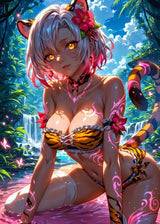 Fantasy Art Sexy Cartoon Animal Roleplay Anime Girl Dark Demon Witch Abstract Poster Canvas Painting Wall Art Picture Home De