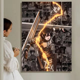 A-A-Attack On T-T-Titan S-s-Season Anime Painting Calligraphy HD Waterproof Canvas Poster Art: Aesthetic Wall Decor Home