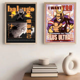 Classic Anime My Hero Academia   Self-adhesive Art Poster Whitepaper Prints Posters Artwork Aesthetic Art Wall Painting