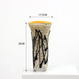 Antique Handmade Crackle Glass Vase Green Crackle Art Home Decor