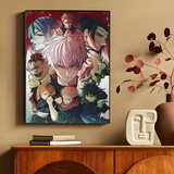 Jujutsu Kaisen Anime Posters Sticky Decoracion Painting Wall Art White Kraft Paper Wall Decor