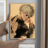 Japanese Anime J-Jujutsu K-Kaisen Poster Sticky Wall Art Printing Waterproof Home Living Bed Room Bar Aesthetic Decor