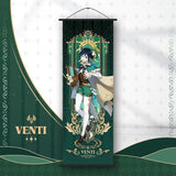 Genshin Impact Scroll Canvas Painting Columbina Sandrone Flins Home Decor Wall Hanging Anime Poster Wall Art Room Decoration