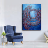 Thick Textured Knife Painted Fish Vortex Painting Handmade Abstract Oil Painting Canvas Wall Art For Home Decoration