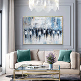 Hand-Painted Oil Painting Canvas Wall Art Decoration Abstract Street People Texture Art For Home Living Room Artwork Decor Rolled Frameless Unstretched Painting