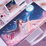 Anime Cute Columbina Mousepad Non-slip Rubber Gaming Genshin Impact Mouse Pad Keyboard Mat Computer PC Laptop Pad XXL Desk Mat