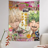 VIKAMA My Hero Academia Tapestry, Cartoon Anime Wall Hanging, Cute Home Decor for Living Room Bedroom, Large Wall Art Decor