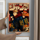 Japanese Anime J-Jujutsu K-Kaisen Poster Sticky Wall Art Printing Waterproof Home Living Bed Room Bar Aesthetic Decor