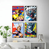 My H-hero A-academia all might anime Poster Versatile HD Waterproof Wall Art Self-Adhesive Decor for Any Space Ideal Gift