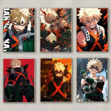 1pc My Hero Academia Bakugo Katsuki Anime Poster Self-adhesive Art Waterproof Paper Sticker Coffee House Bar Room Wall Decor