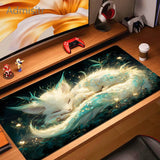 Pink Fox Mouse Mat Anime Kawaii Cute Mousepad Natural Rubber Gaming Table Pad Extra-large size Office Computer Mouse Desk Mats