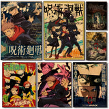 Japanese Anime J-Jujutsu K-Kaisen Poster Sticky Wall Art Printing Waterproof Home Living Bed Room Bar Aesthetic Decor