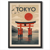 Rainy Tokyo Japanese Woodblock Tea Emple Print  Anime City Poster Wall Art Decor Gift Living Room Bedroom Decorative Pictures