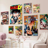 My Hero A-academia Classic Anime Anime Posters Sticky Decoracion Painting Wall Art White Kraft Paper Wall Decor