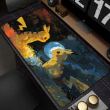 New Kawaii Japan Anime Pikachu Leather Mouse Pad PC Colorful Gamer Cabinet Mousepad Pokemon Keyboard Rug Laptop Gaming Desk Mat