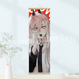 Chainsaw Man Anime Poster Wooden-framed Scroll Painting HD Quality Wall Art Retro Posters for Home Room Wall Decor