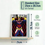 My hero academia all might anime Poster HD Waterproof Self-Adhesive Wall Art with Multi-Scene Compatibility