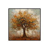 Handmade Oil Painting Canvas Wall Art Decoration Modern Orange Autumn Trees Abstract Square Home Dining Room Bedroom Decor Rolled Frameless Unstretched Painting