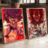 Anime A-Attack On Titan Eren Jaeger Poster Art With Prints Home Bedroom Living Room Decoration Gift