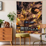 A-Attack On Titan Anime Tapestry Art Printing Japanese Wall Tapestry Anime Wall Hanging Home Decor