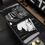 Gamer Mouse Pad Oni Devil Mask Rubber Mouse Mat Anime Girls Large Gaming Mousepad Game HD Print Keyboard Pad Non-Slip Desk Mat