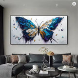 Handmade Oil Painting Canvas Wall Art Decoration Animal Abstract Texture Butterfly For Home Living Room Decor Rolled Frameless Unstretched Painting