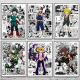 My Hero Academia Anime Poster Stickers Art Wall Murals Decor Game Room Decor Gifts Kawaii HD Painting Cat Cars