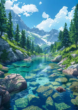 Sea Summer Landscape Bar Anime Wall Art Poster Blue Cabin Beach Forest Canvas Painting Print Picture Living Room Modern Decor
