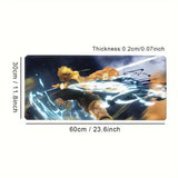 Zenitsu Agatsuma Anime Demon Slayer Mousepad Mouse Mat Desk Mat With Pad Gaming Accessories Prime Gaming XXL Keyboard Pad