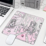 Sleepy Angel Pink Mouse Pad Anime Girl Gaming Keyboard Pads Gaming Accessories Thickened HD Desk mat Lock Edge Rubber Mousepad