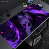 Anime Girl Purple Cute Mouse Pad XXL Laptop Gamer Cabinet Keyboard Rug Computer Kawaii Desk Mat Non-slip Large Mousepad 90x40cm
