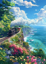 Sea Summer Landscape Bar Anime Wall Art Poster Blue Cabin Beach Forest Canvas Painting Print Picture Living Room Modern Decor