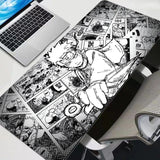 Mouse Pad Laptop Gaming Desk Mat Black And White Manga Mousepad Anime Office Computer Naruto Uzumaki Carpet Gamer Keyboard Pad