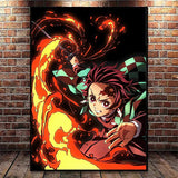 Japanese Anime Demon Slayer Wall Art Poster Nezuko And Tanjiro Home Decor Prints Living Room Bedroom Canvas Painting Mural Gi