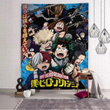 VIKAMA My Hero Academia Tapestry, Anime Wall Art, Cute Cartoon Print, Perfect for Bedroom, Living Room, Dorm Decor