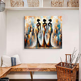 Large Abstract Handmade Oil Painting Textured African Woman Modern Wall Art On Canvas Living Room Bedroom Home Decoration