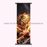 Demon Slayer: Kimetsu No Yaiba Wall Art Canvas Scrolls Pictures Hanging Painting Anime Rengoku Kyoujurou Home Decor Print Poster