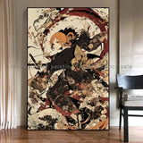 Anime One Piece Luffy Zoro Retro Poster Cafe Bar Fashion Home Wall Art Decorative Wall Painting Printed Canvas Painting