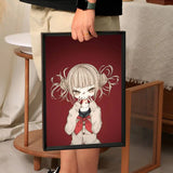 Anime My Hero Academia Himiko Toga Poster Self-adhesive Art Waterproof Paper Sticker Coffee House Bar Room Wall Decor