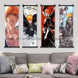 Anime BLEACH Figures Posters Kurosaki Ichigo Wall Art Scrolls Picture Kuchiki Rukia Home Decor Canvas Japanese Hanging Painting