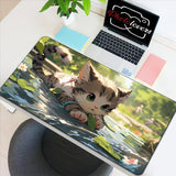 Anime Xxl Mouse Pad Gaming Accessories Cartoon Cat Keyboard Mousepad Gamer Desk Mat Cute Computer Offices Pc Cabinet Kawaii Mice