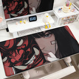 Anime Girls Samurai Oni Mask Mousepad Large Computer Gaming Accessories 400x900mm Gamer Professional Premium Mouse Mat Desk Mats