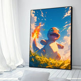 Anime Figures Hd Charizard Bulbasaur Squirtle Charmander Artwork Poster Canvas Painting Wall Art Home Room Decor