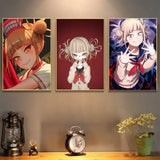 Anime My Hero Academia Himiko Toga Poster Self-adhesive Art Waterproof Paper Sticker Coffee House Bar Room Wall Decor