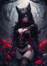 Fantasy Magical World Gothic Cool and Cute Character Aesthetics Anime Girl Canvas Painting Art for Wall Manga Game Room Decor