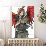 Anime My Hero Academia Hawks Classic Anime Poster Self-adhesive Art Waterproof Paper Sticker Coffee House Bar Room Wall Decor