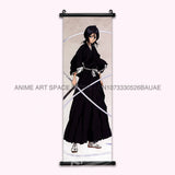 Anime BLEACH Figures Posters Kurosaki Ichigo Wall Art Scrolls Picture Kuchiki Rukia Home Decor Canvas Japanese Hanging Painting